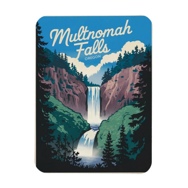 Multnomah Falls vintage  Magnet (Vertical)