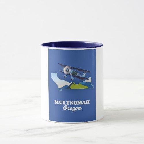 Multnomah Oregon travel map Mug