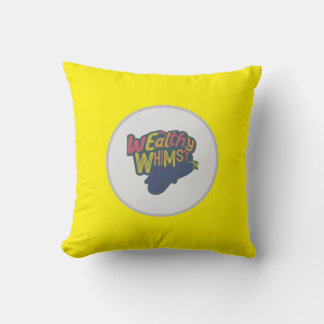 Multy color "wealthy Whimsy"letter design Throw Pillow