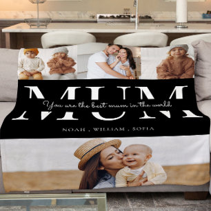 mum 4 photo collage personalized fleece blanket