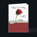 Mum 77th Birthday Red Rose Card<br><div class="desc">A beautiful red rose with a ribbon around its stem is featured on this card’s cover. Now if you want to send heartfelt 77th birthday greetings to your mum then this card is next to none. Probably the best card to greet her. (The ribbon is printed only and not real)...</div>
