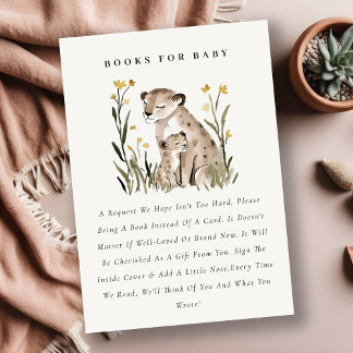 Mum and Baby Tiger Foliage Books For Baby Shower Enclosure Card