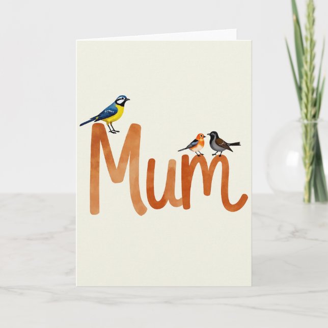 Mum Bird Illustration Card (Front)