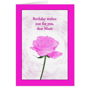 Mum Birthday Beautiful Pink Rose Cards