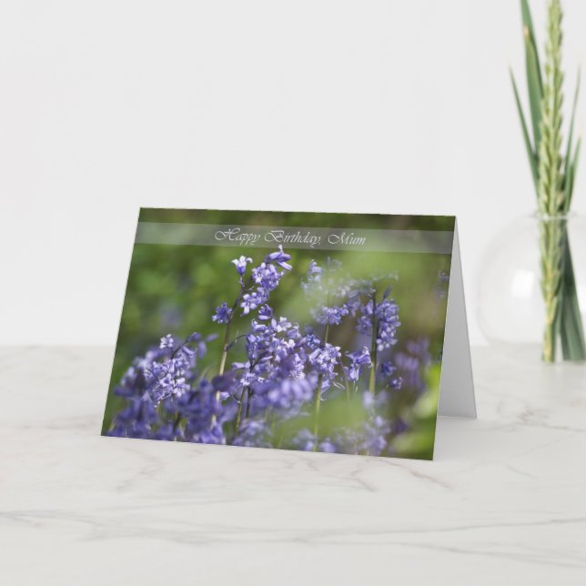 Mum Birthday Card with Beautiful Blue Bells (Front)