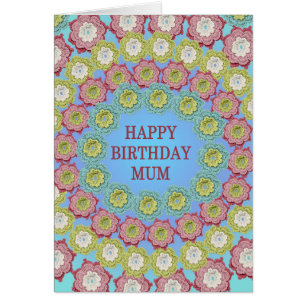Mum Birthday Crochet Flowers Cards