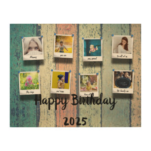 Mum Birthday My Own Pictures Family Photo Collage Wood Wall Art