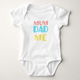 Mum Dad Me Baby Family Love Newborn Infant Baby Bodysuit