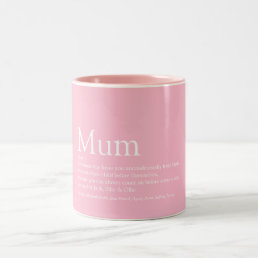 Mum Definition Quote Fun Pink Two-Tone Coffee Mug