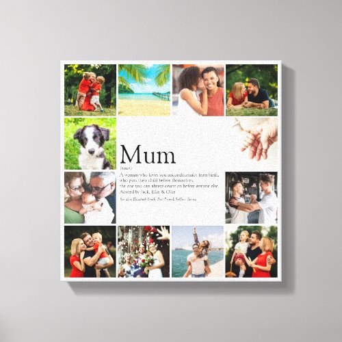 Mum Definition Quote Photo Collage Canvas Print