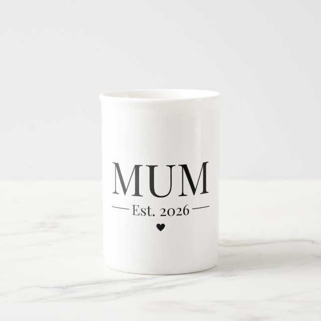 Mum Established 2026 Bone China Mug (Front)