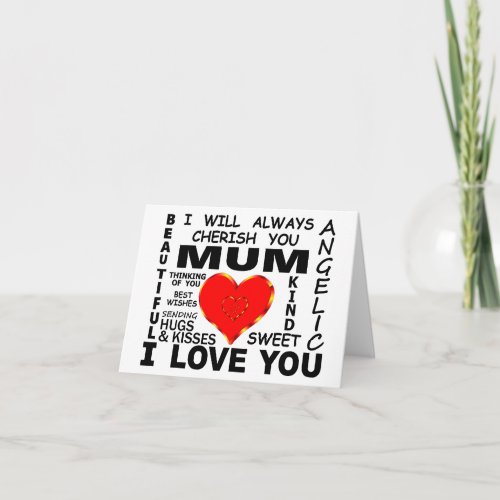 Mum I Love You Card
