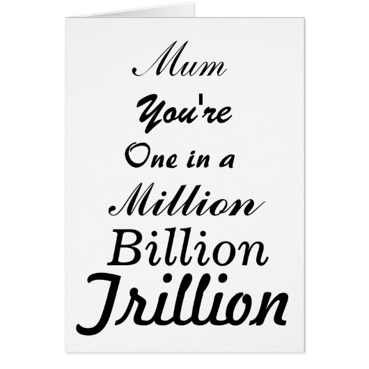 Mum in a Trillion (Front)