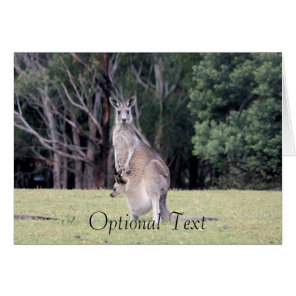 Mum Kangaroo with Baby Joey in Her Pouch Cards