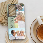 Mum Life is the Best Life 3 Photo Collage Green Samsung Galaxy S21  Case<br><div class="desc">Custom photo phone case with photo collage using 3 of your favorite photos. The mum quote reads "mum life is the best life" which you can edit if you wish. The template was designed to fit the Samsung Galaxy S21 Plus case - if you choose a different size case be...</div>