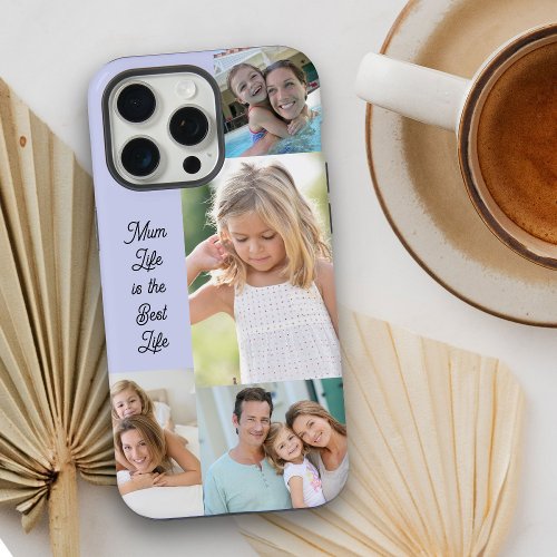 Mum Life is the Best Life 4 Photo Lavender Lilac iPhone 15 Pro Max Case