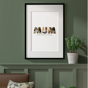 Mum multi photo best elegant simple typography poster