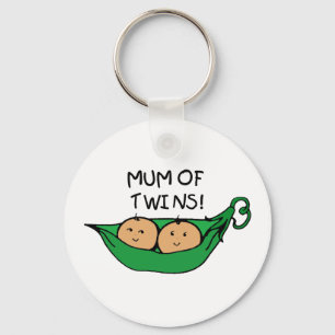 Mum of Twin Pod Keychain