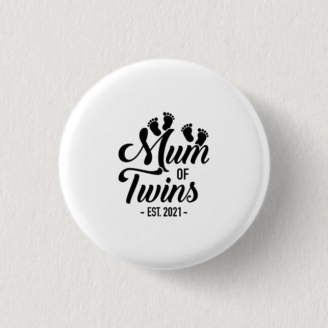 Mum Of Twins 2021 Button (Front)