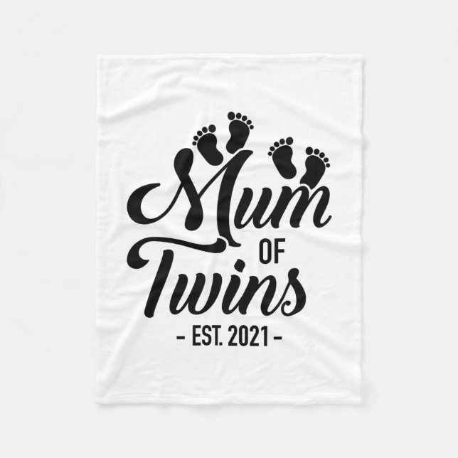 Mum Of Twins 2021 Fleece Blanket (Front)