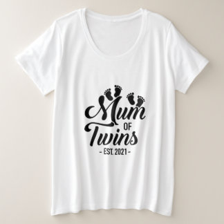 Mum Of Twins 2021 Plus Size T-Shirt
