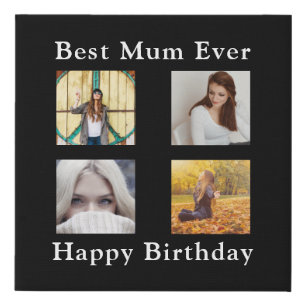Mum Photo Collage Birthday Mothers Day  Christmas Faux Canvas Print