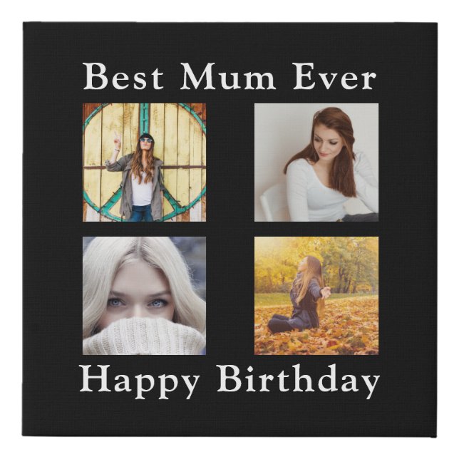 Mum Photo Collage Birthday Mothers Day  Christmas Faux Canvas Print (Front)