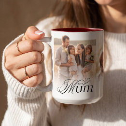 Mum Photo Collage Happy Birthday Keepsake Gift Two Two-Tone Coffee Mug