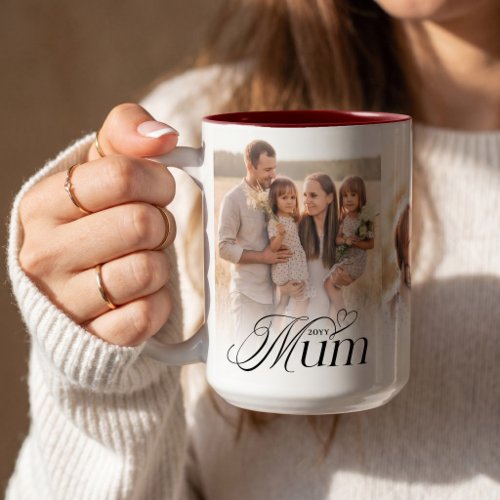 Mum Photo Collage Happy Birthday Keepsake Gift Two Two-Tone Coffee Mug