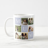 Mum Photo Square Gird Monogram & Personalized Coffee Mug (Left)