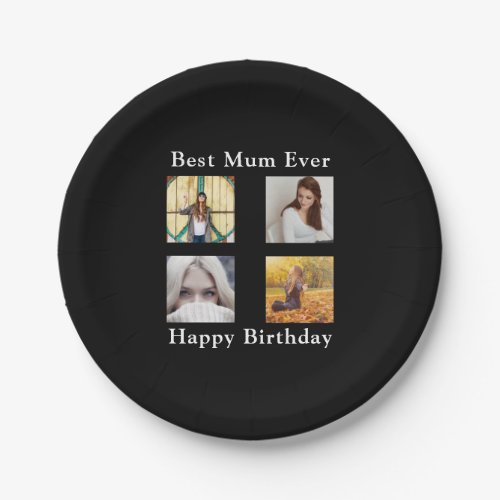 Mum Photo Template Best Mother Birthday Instagram Paper Plates