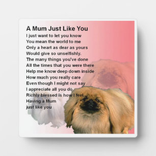 Mum Poem Plaque - Pekingese Dog Design
