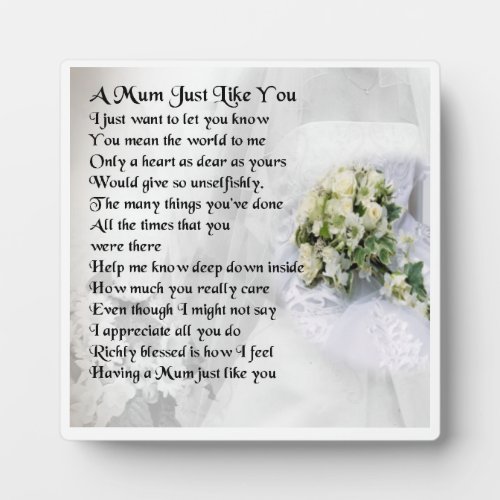 Mum Poem Plaque _ Wedding Design