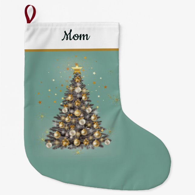 . Mum’s Christmas Stocking – Warm Green Festive (Front)