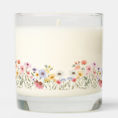 Mum Script Watercolor Wildflowers Mother's Day Scented Candle (Back)