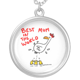 mum silver plated necklace
