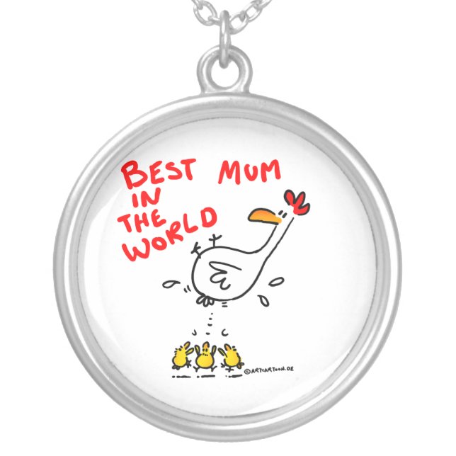 mum silver plated necklace (Front)