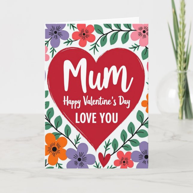 Mum Valentines Day Love You Card (Front)