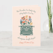  Mum Vintage Typewriter Florals Happy Mothers Day Holiday Card (Front)