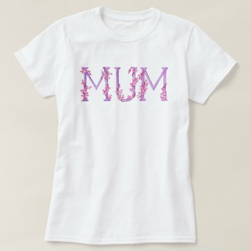 Mum watercolor art orchid text t_shirt