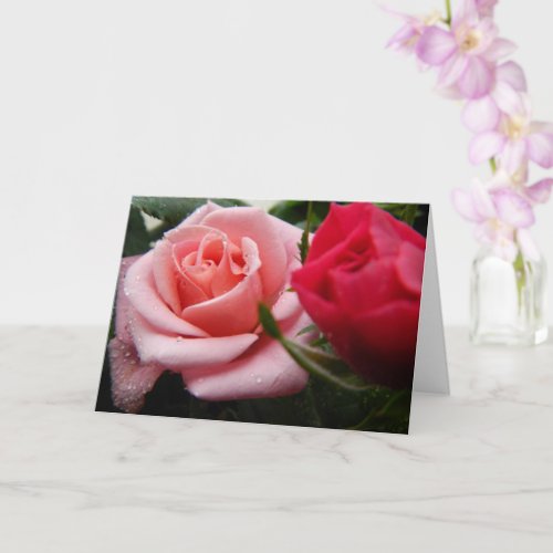 Mum We Love You Pink Red Rose Mothers Day Card