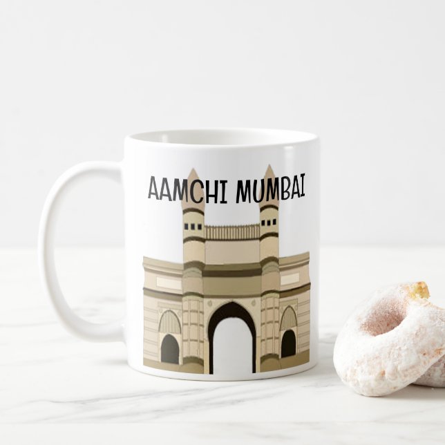 Mumbai Gateway Of India Travel  Coffee Mug (With Donut)