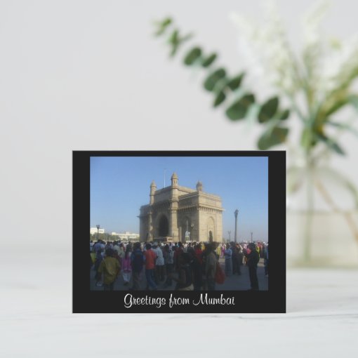 mumbai gateway postcard Zazzle
