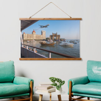 Mumbai Harbor Hanging Wall Scroll  36"x26"  Tapestry