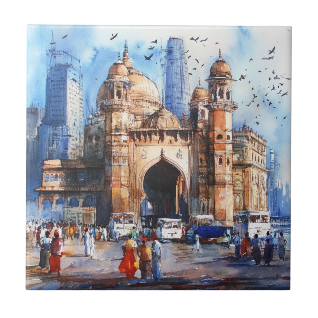 Mumbai in India Ceramic Tile (Front)