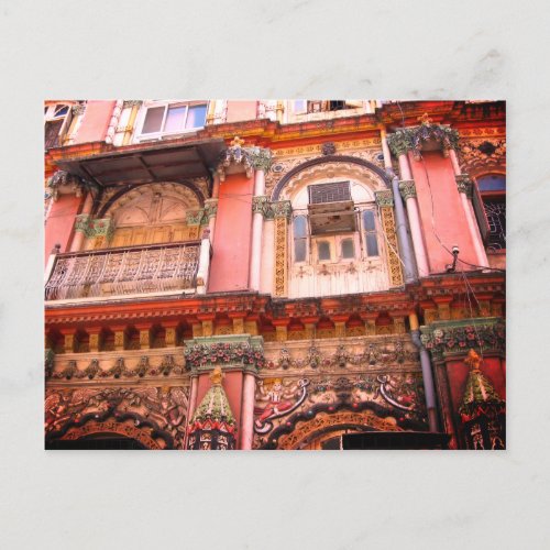 Mumbai India Architecture Vintage Style Postcard