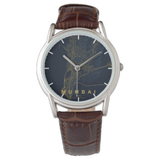 Mumbai India City Map Minimal Design Watch