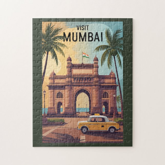 Mumbai India Gateway of India Illustration Travel  Jigsaw Puzzle (Vertical)