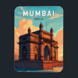 Mumbai India Illustration Travel Art Vintage Magnet<br><div class="desc">Mumbai retro vector travel design. From the iconic Gateway of India to the energy of Bollywood and Marine Drive,  Mumbai pulses with culture,  commerce,  and creativity.</div>