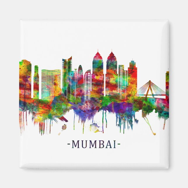 Mumbai India Skyline Magnet (Front)